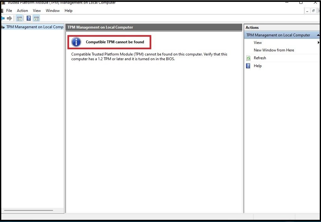 совместимый tpm не найден