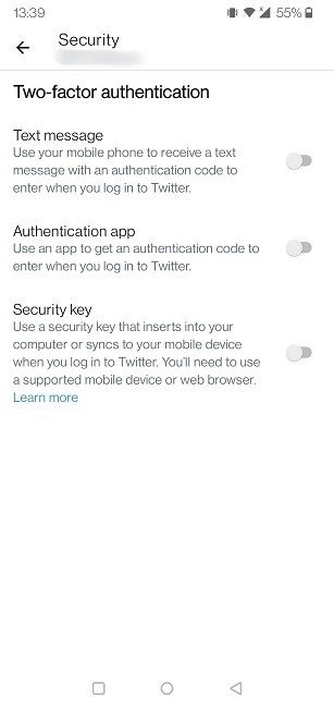 Социальные приложения 2fa Twitter Mobile Select