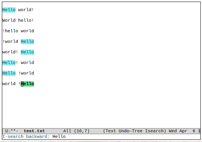 5 хаков Emacs 10 Пример поиска