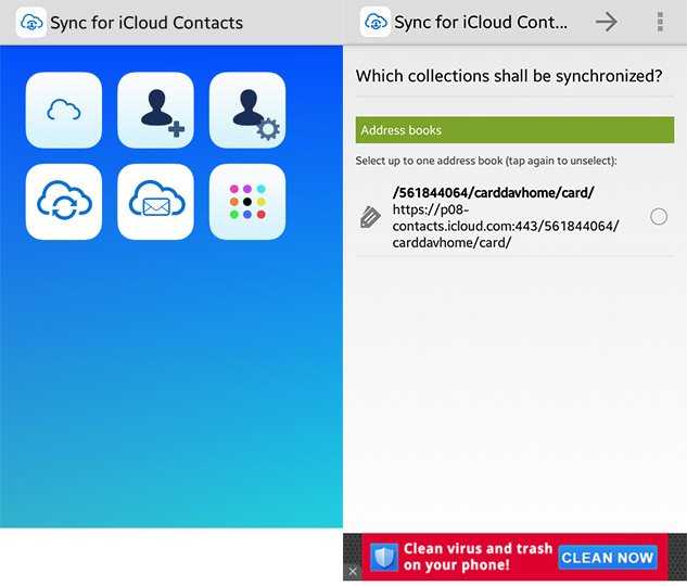 Синхронизация с приложением iCloud Contacts для Android