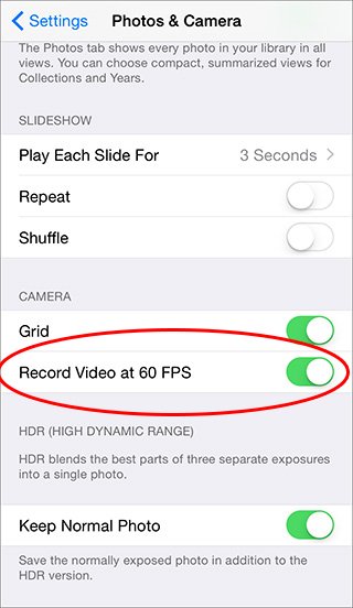 60 кадров в секунду-iphone6-включить-переключить