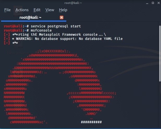 Доступ к Android Kali Linux Запуск Msfconsole