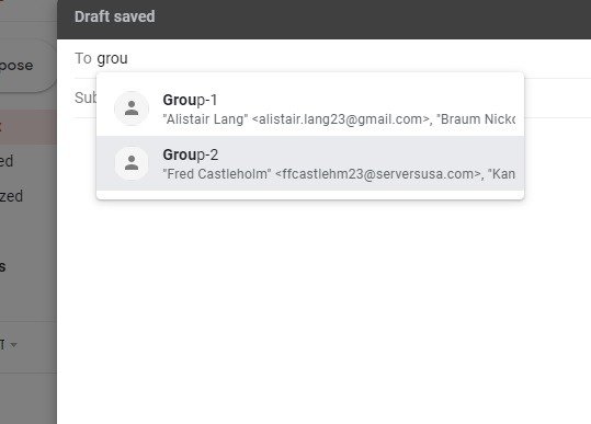 Добавить группы в Gmail Compose