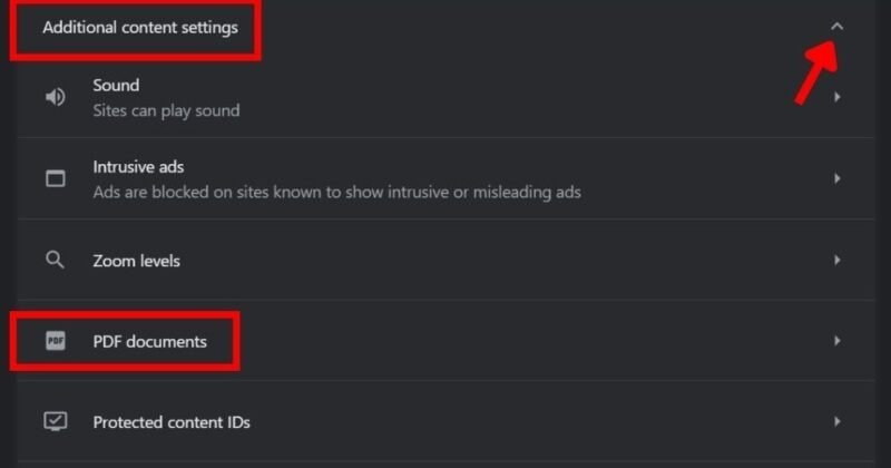Перейдите в Дополнительные настройки контента в Chrome и выберите PDF-документы.