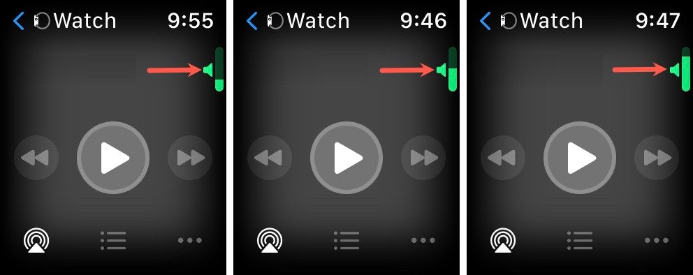 Регулировка громкости на Apple Watch