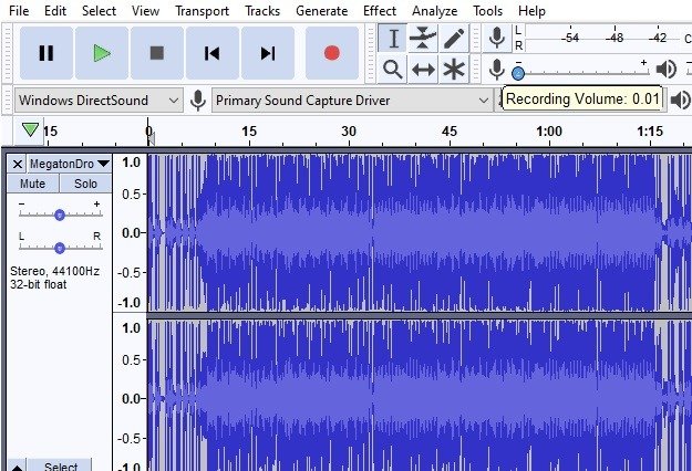 Настройка уровня записи Audacity