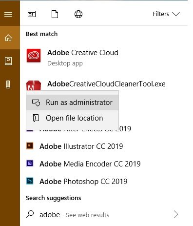 Adobe Creative Cloud Cleaner Запуск от имени администратора