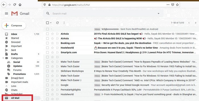 Вся почта Разделение Gmail Архивированные письма Другая почта