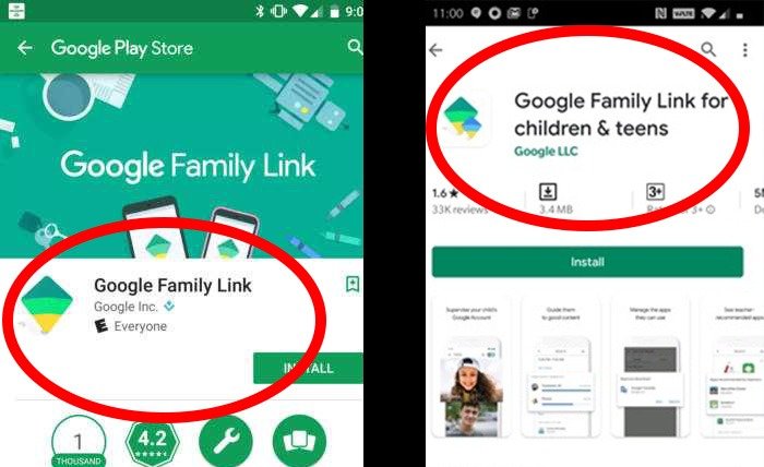 Родительский контроль Android Версии приложения Google Family Link