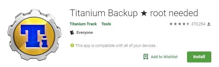 Приложения для резервного копирования Android Titanium