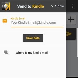 Android Web для ввода электронной почты Kindle