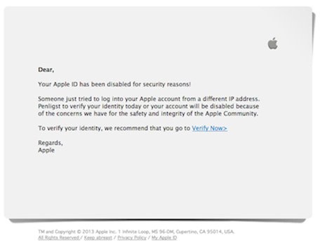 Apple-ID-фишинг-мошенническое сообщение