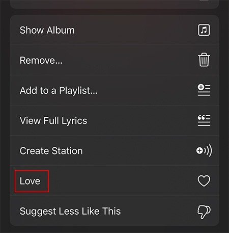 Радиостанция Apple Music Love iOS