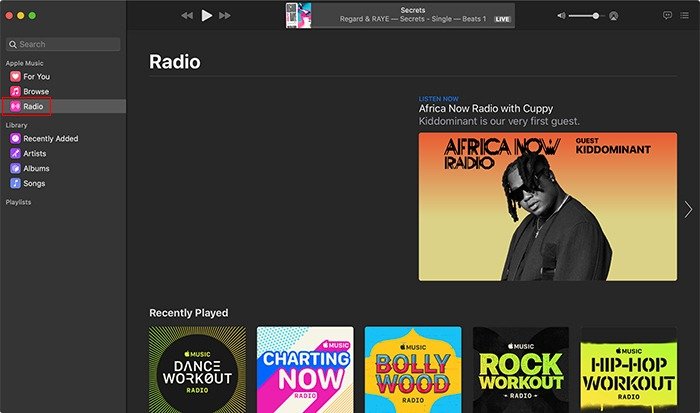 Радиостанция Apple Music Macos