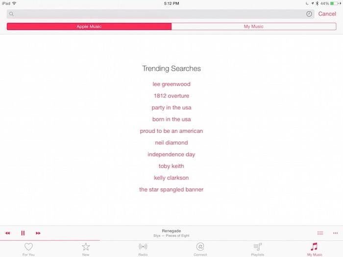 Apple-Музыка-Тенденции-Поиски