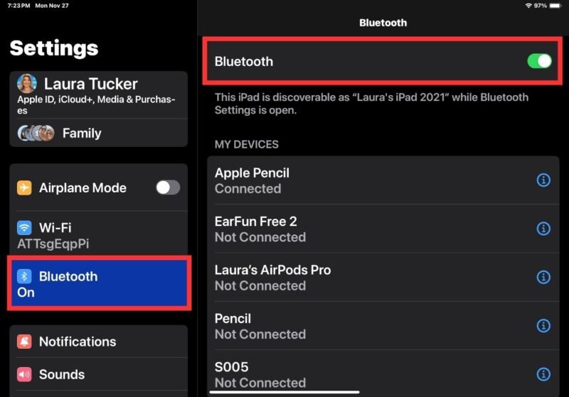 Переключатель Bluetooth для iPad