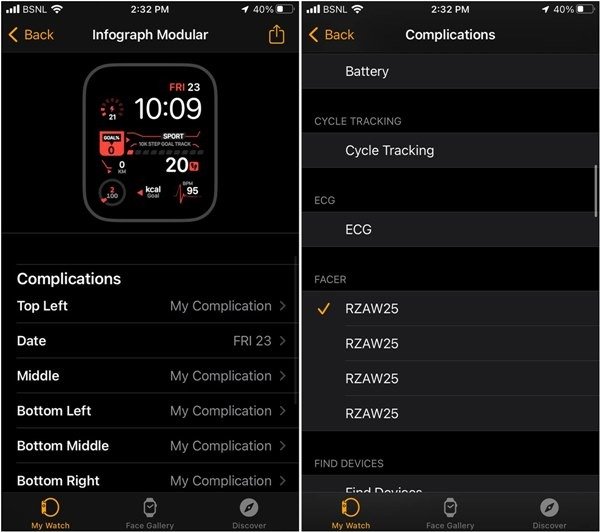 Усложнение настройки циферблата Apple Watch