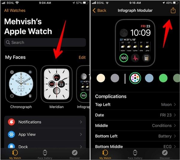 Apple Watch Face Поделиться Iphone