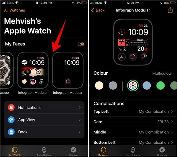 Настройка приложения Apple Watch Facer