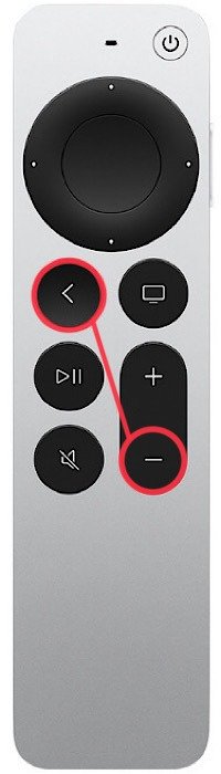 Кнопки громкости сзади на пульте Apple TV 2