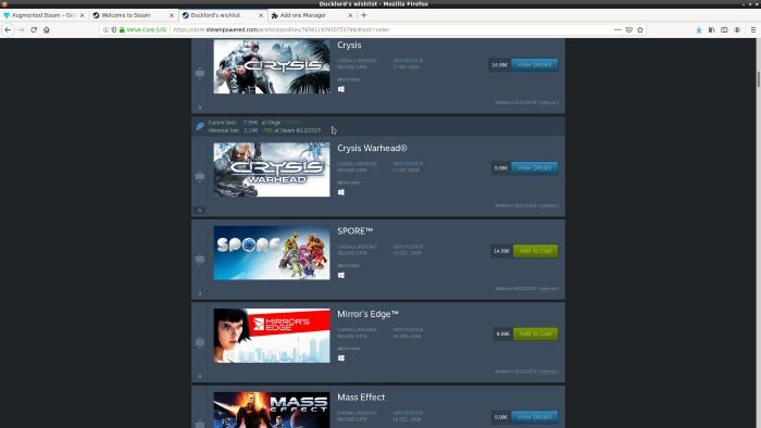 Небольшие изменения в дополненном Steam