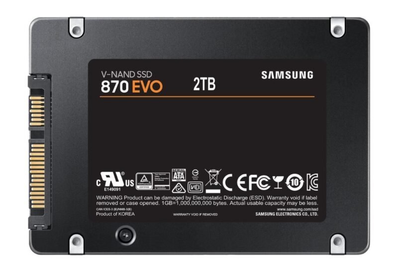 SSD-накопитель Samsung 870 EVO SATA, задняя сторона