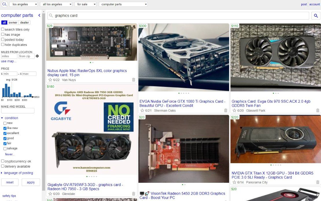 Лучшие места для покупки подержанных запчастей для ПК Craigslist