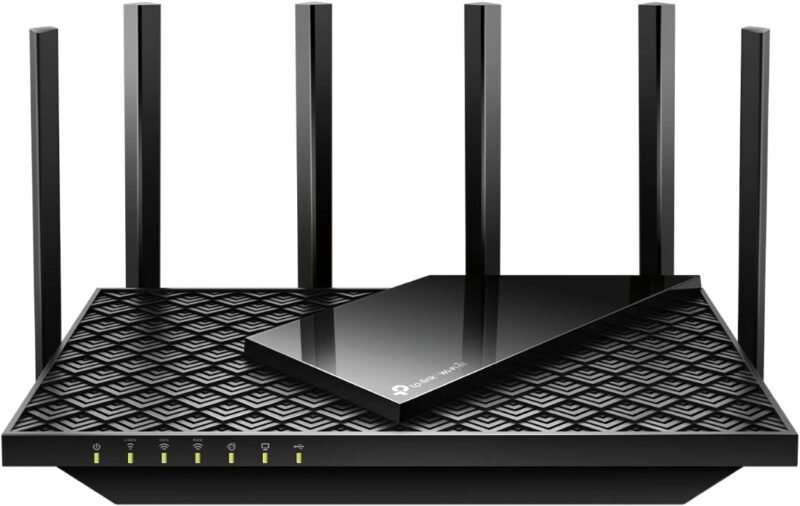 Черный маршрутизатор TP-Link WiFi 6E с 6 антеннами