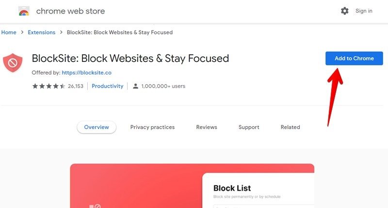 Блокировка веб-сайтов. Расширение Chrome Desktop. Установка Blocksite.