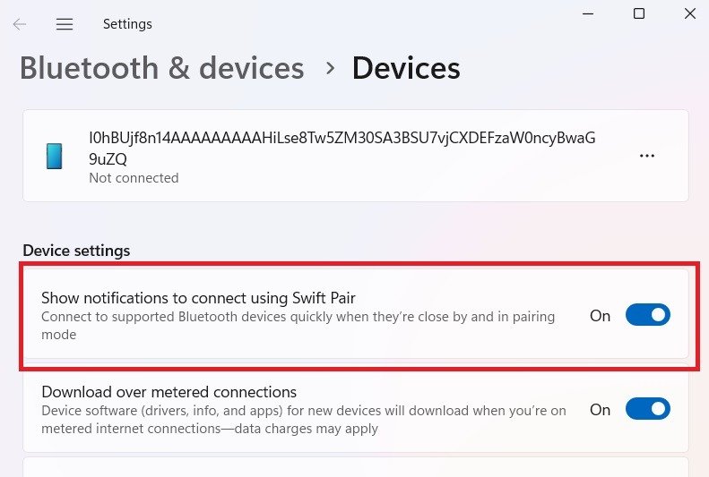 Подключите Bluetooth, используя настройку пары Swift.