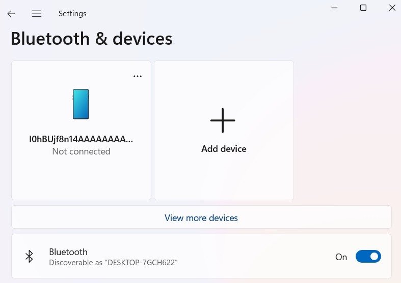 Переключатель Bluetooth включен в Windows, чтобы сделать устройство доступным для обнаружения. (Для Windows 11).