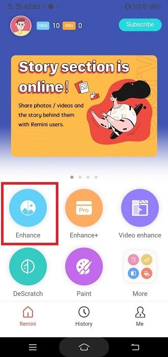 Размытое изображение Android Remini Enhance