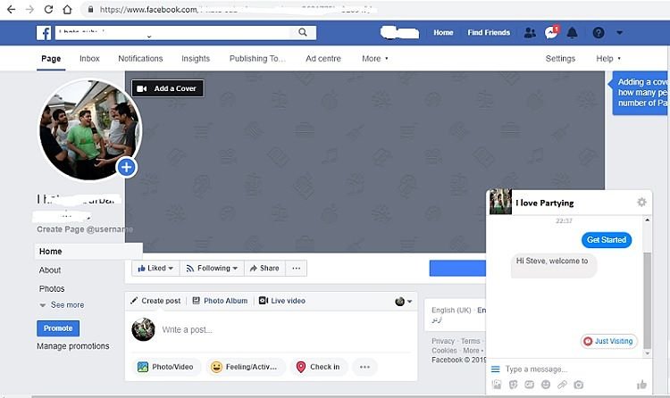 Чат-бот Botsify на странице Facebook