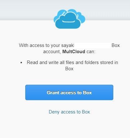 Учетная запись Box в Multcloud