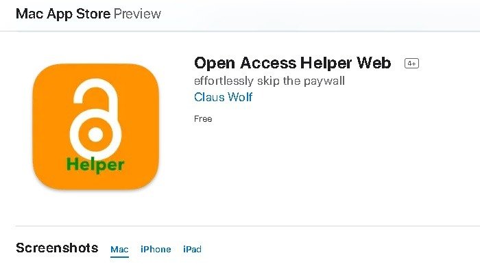 Обход платного доступа Unpaywall Mac App Store