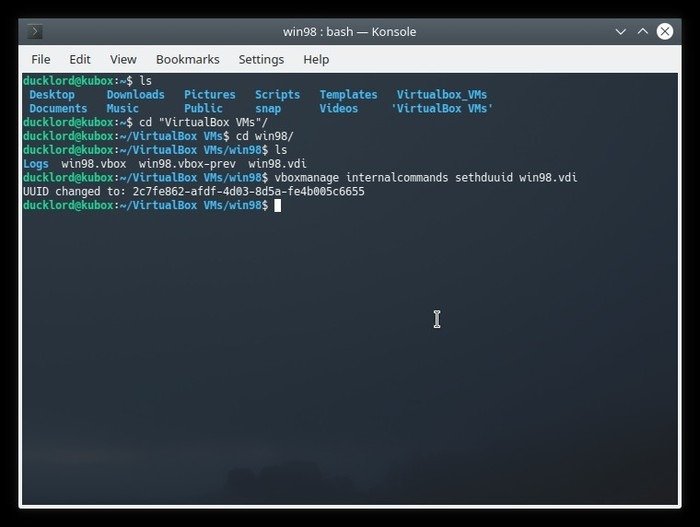 Изменить Uuid Virtualbox Vboxmanage Sethduuid