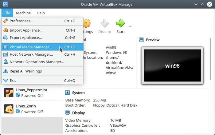 Изменить Uuid Virtualbox Virtualbox Virtual Media Manager