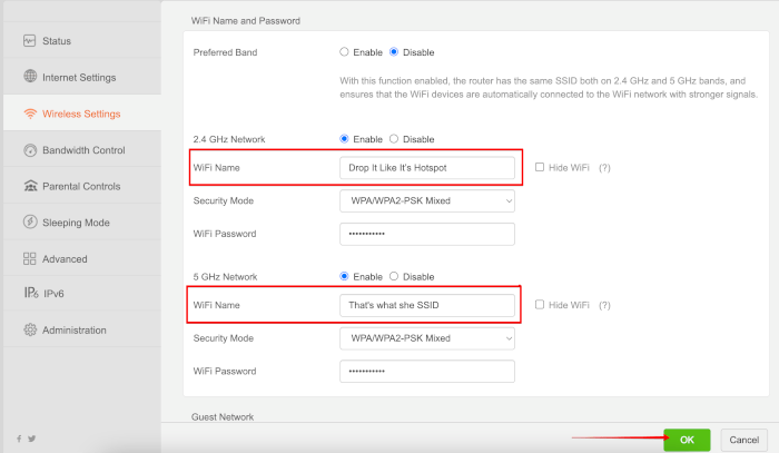 Изменить Ssid беспроводного маршрутизатора