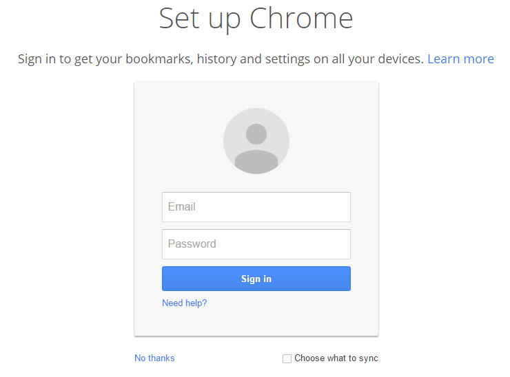 Войдите и настройте Chrome.