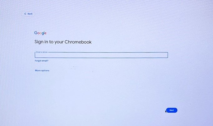 Вход в Chrome OS Flex в учетную запись Google