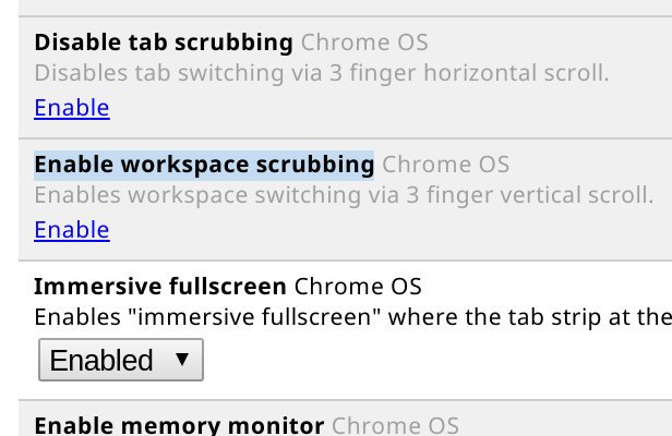 Chrome Flags-Рабочая область-Очистка