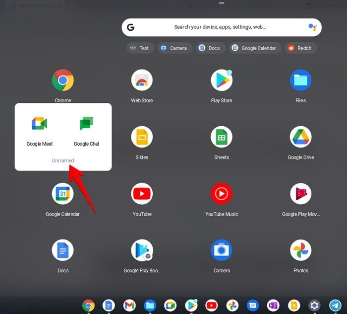 Переименование папки Chromebook