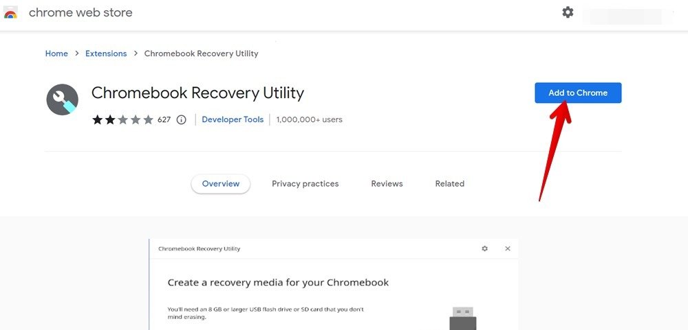 Установка инструмента восстановления Chromebook