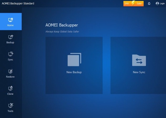 Клонирование инструментов Windows Aomei Backupper Home