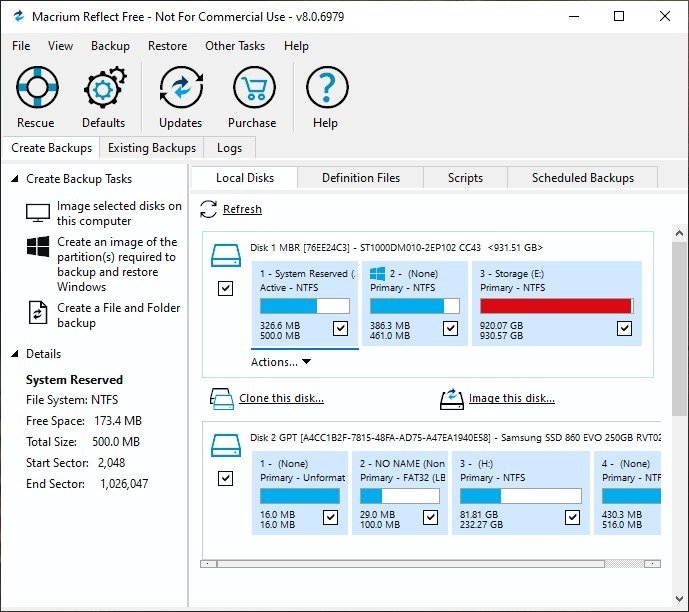 Клонирование инструментов Windows Macrium Reflect Ho<h2><span id=