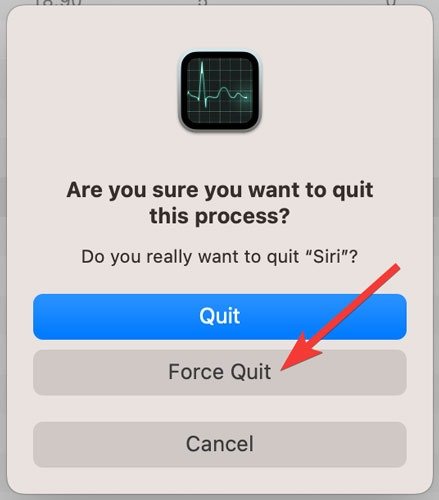 Подтверждение принудительного выхода из Siri на Macos