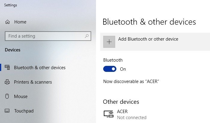 Подключите экраны ноутбуков Bluetooth Другие устройства Windows 10