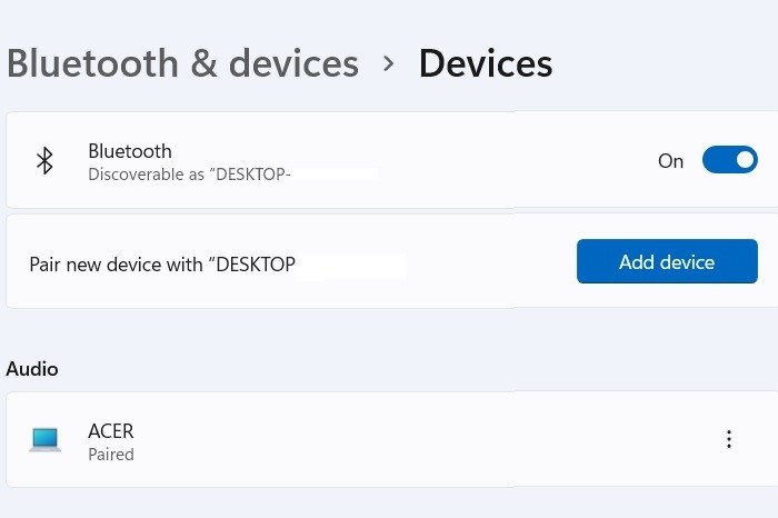 Подключение экранов ноутбуков Сопряжение по Bluetooth Видимые настройки Windows11