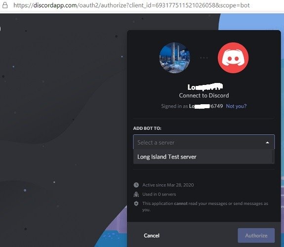 Создать бота Discord Добавить бота на сервер