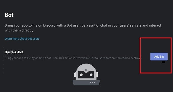 Создать бота Discord Создать нового бота